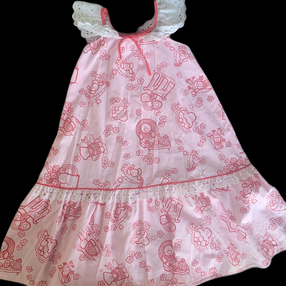Pink Kids Pajamas with Lace Trim